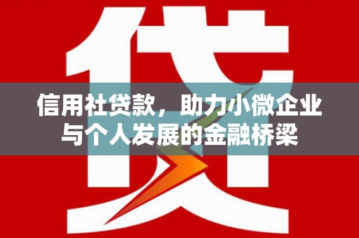 铜仁信用社贷款，助力小微企业与个人发展的金融桥梁
