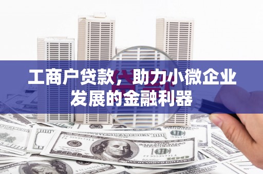 铜仁工商户贷款，助力小微企业发展的金融利器