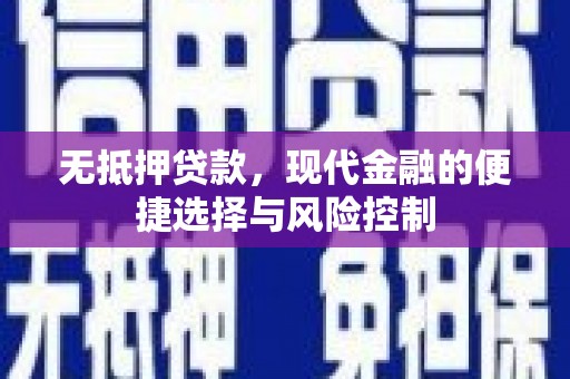 铜仁无抵押贷款，现代金融的便捷选择与风险控制