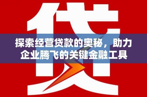铜仁探索经营贷款的奥秘，助力企业腾飞的关键金融工具