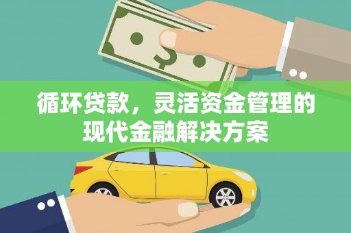 铜仁循环贷款，灵活资金管理的现代金融解决方案