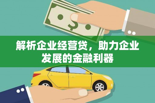 铜仁解析企业经营贷，助力企业发展的金融利器