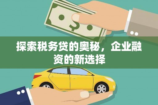 铜仁探索税务贷的奥秘，企业融资的新选择