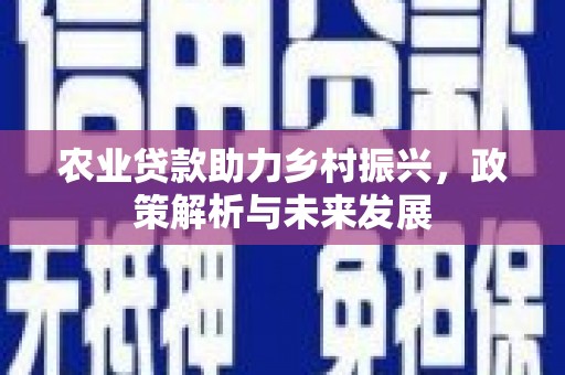铜仁农业贷款助力乡村振兴，政策解析与未来发展