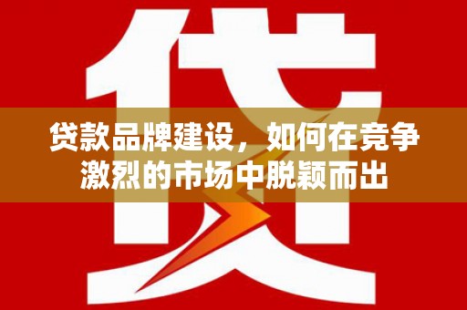 铜仁贷款品牌建设，如何在竞争激烈的市场中脱颖而出