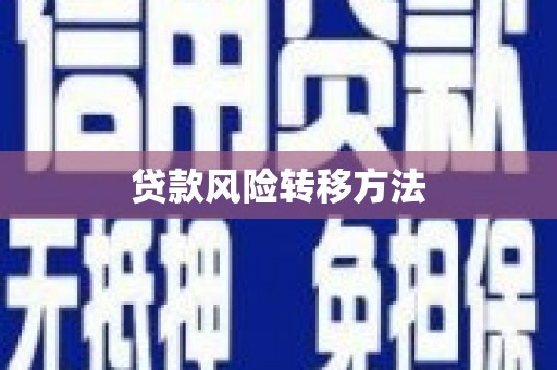 铜仁贷款风险转移方法 铜仁贷款风险转移方法