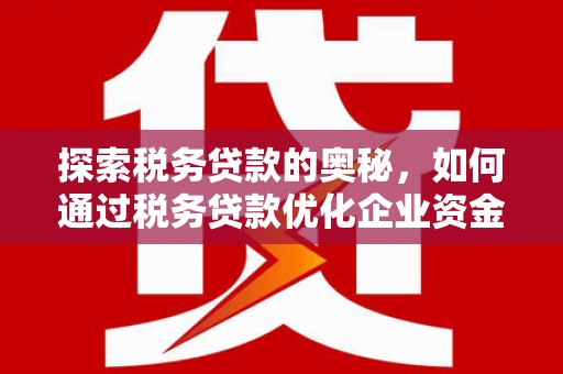 铜仁探索税务贷款的奥秘，如何通过税务贷款优化企业资金流