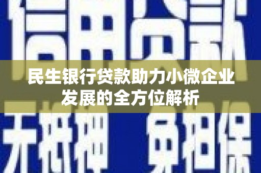 铜仁民生银行贷款助力小微企业发展的全方位解析