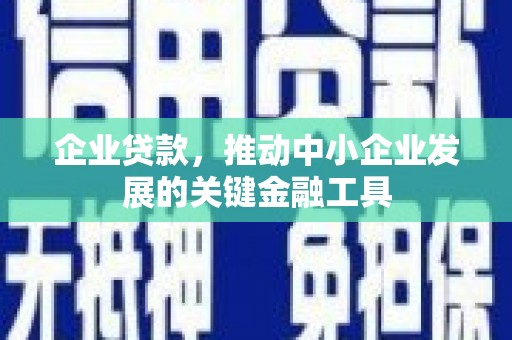 铜仁企业贷款，推动中小企业发展的关键金融工具