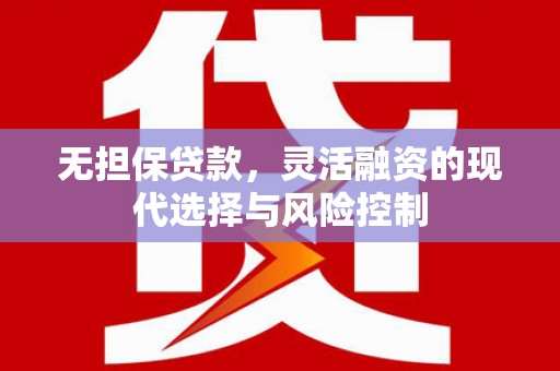 铜仁无担保贷款，灵活融资的现代选择与风险控制