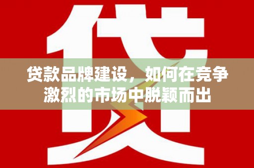 铜仁贷款品牌建设，如何在竞争激烈的市场中脱颖而出