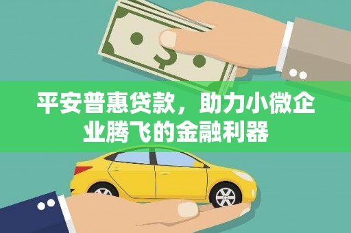 铜仁平安普惠贷款，助力小微企业腾飞的金融利器