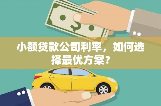 铜仁小额贷款公司利率，如何选择最优方案？