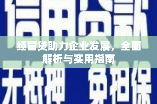 铜仁经营贷助力企业发展，全面解析与实用指南