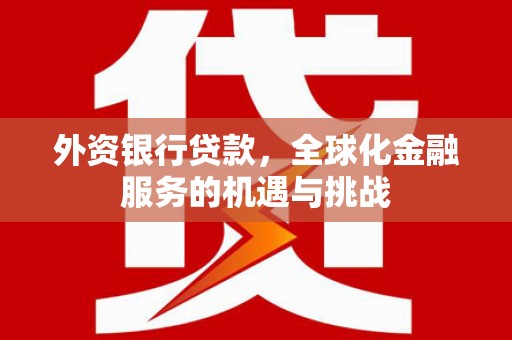 铜仁外资银行贷款，全球化金融服务的机遇与挑战