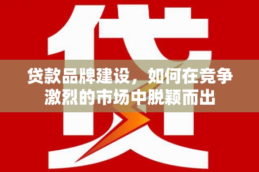 铜仁贷款品牌建设，如何在竞争激烈的市场中脱颖而出