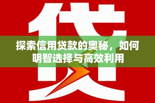 铜仁探索信用贷款的奥秘，如何明智选择与高效利用
