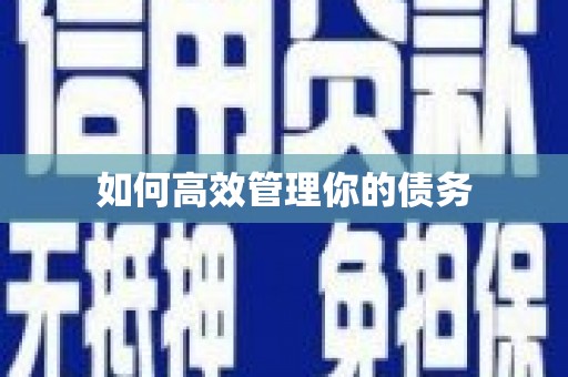 铜仁如何高效管理你的债务