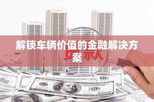 铜仁解锁车辆价值的金融解决方案